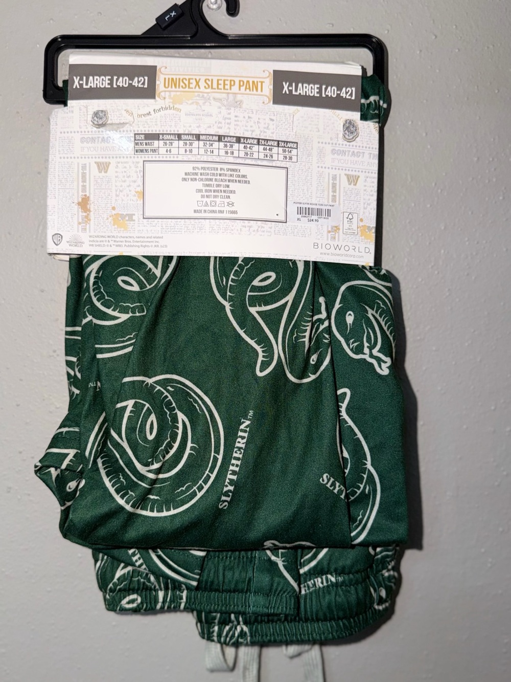 Harry Potter Slytherin Unisex Sleep Pants - Picture 2 of 3